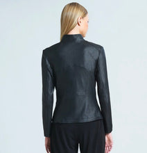 Load image into Gallery viewer, Black Liquid Leather Jacket by Clara Sunwoo Single Zipper