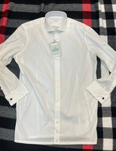 Load image into Gallery viewer, Men’s White Shirt, Stay Tucked Design - Size 16.5  / sleeve 32/33
