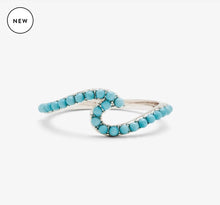 Load image into Gallery viewer, Pura Vida Silver w/Stone Wave Ring - size 5