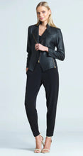 Load image into Gallery viewer, Black Liquid Leather Jacket by Clara Sunwoo Single Zipper