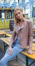 Load image into Gallery viewer, Taupe Liquid Leather Jacket by Clara Sunwoo