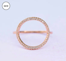 Load image into Gallery viewer, Pave Open Circle Ring in Rose Gold