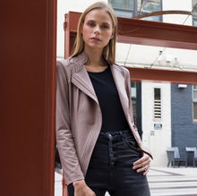Load image into Gallery viewer, Taupe Liquid Leather Jacket by Clara Sunwoo
