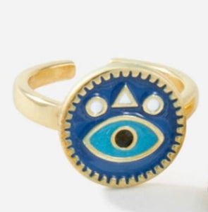 Gold Evil Eye Rings -  4 assorted