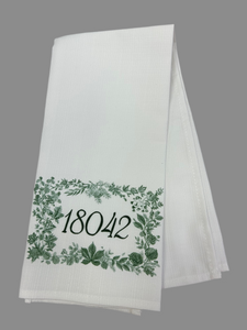 Leafy Zip Code 18042 Tea Towel
