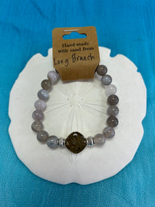 Natural Stone Bracelet with Beach Sand from Long Branch, NJ