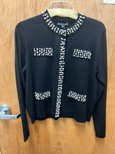Load image into Gallery viewer, Sweater Jacket with Pearls &amp; Crystals - Final Sale
