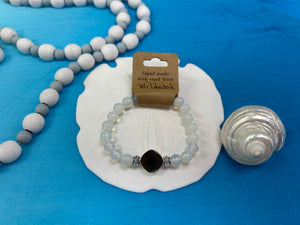 Natural Stone Bracelet with Beach Sand from Wildwood, NJ