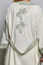 Load image into Gallery viewer, Palm Tree Beaded Cotton Kimono Cardigan
