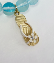 Load image into Gallery viewer, 10mm Matte Capri Agate w/ Gold Flip Flop Charm
