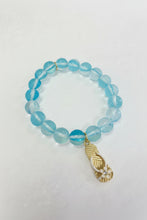 Load image into Gallery viewer, 10mm Matte Capri Agate w/ Gold Flip Flop Charm
