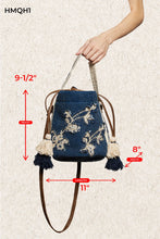 Load image into Gallery viewer, Boho Embroidered Denim Purse
