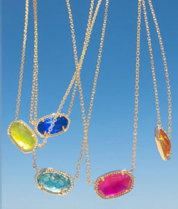 Kendra Scott Gold Elisa Necklace In Cobalt Cat's Eye