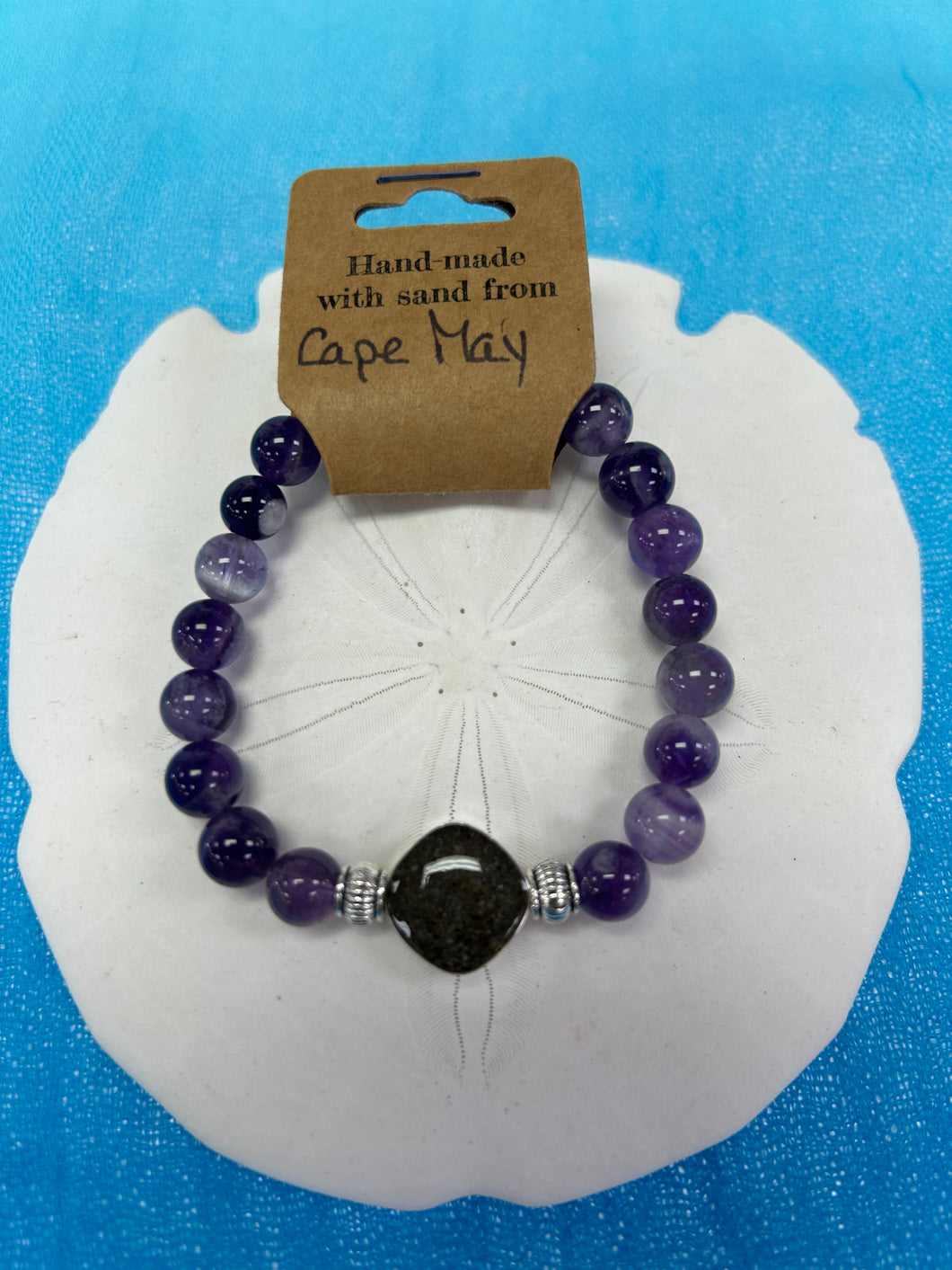 Cape May- Natural Stone Bracelet with Beach Sand from Cape May, NJ