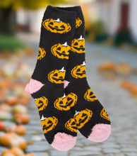 Load image into Gallery viewer, Pumpkin Halloween Cozy Crew Socks
