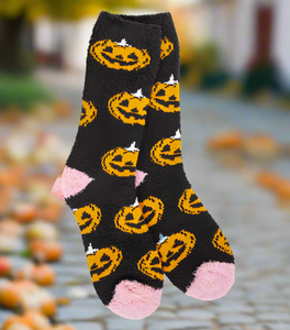 Pumpkin Halloween Cozy Crew Socks