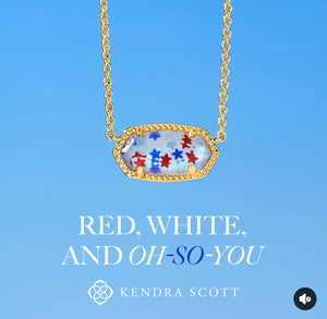 Kendra Scott Elisa Necklace Red, White, and Blue Illusion