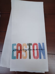 Easton PA, Earth Tones Tea Towel