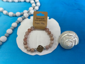 Natural Stone Bracelet with Beach Sand from Cape May, NJ