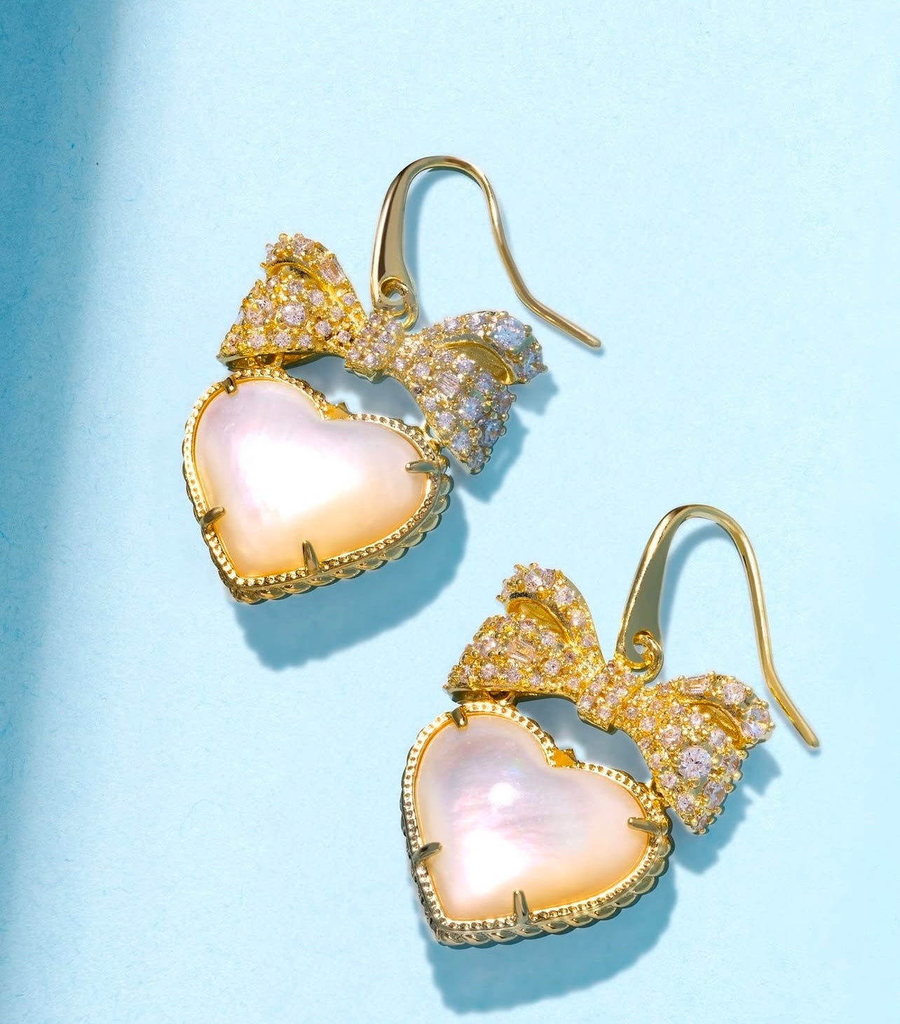 Kendra Scott Haisley Heart Drop Earrings Ivory Mother of  HAISLEY HEART DROP EARRINGS GOLD BLUSH IVORY MOTHER OF PEARL main image 0