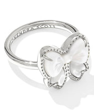 Load image into Gallery viewer, Kendra Scott Haley Bow Band Ring Ivory Mother of Pearl -Silver
