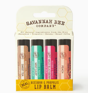 4-Pack Beeswax & Propolis Lip Balm Collection