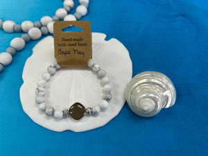 Natural Stone Bracelet with Beach Sand from Cape May, NJ