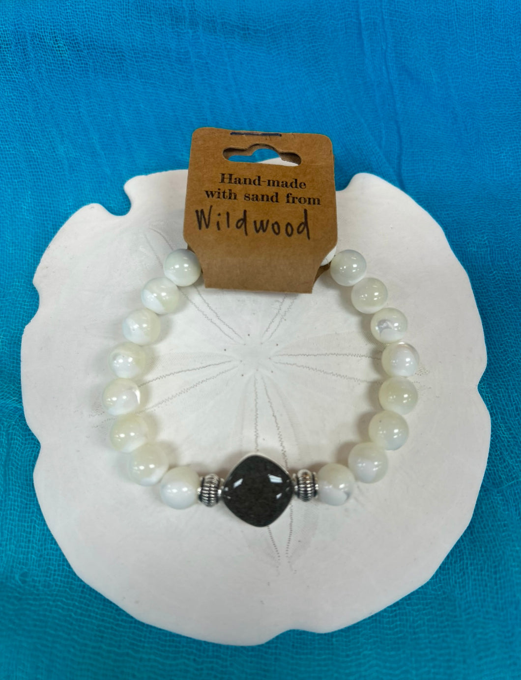 Natural Stone Bracelet with Beach Sand from Wildwood, NJ