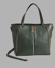 Load image into Gallery viewer, Jenna Studded Tote + Crossbody Pine
