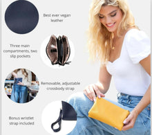 Load image into Gallery viewer, Kedzie Eclipse Convertible Wallet Crossbody or Wristlet in Chesnut
