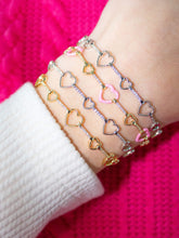 Load image into Gallery viewer, Kendra Scott Haisley Heart Bracelet White Crystal Gold or Silver
