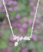 Load image into Gallery viewer, Kendra Scott Mom Crystal Pendant Necklace in gold or silver
