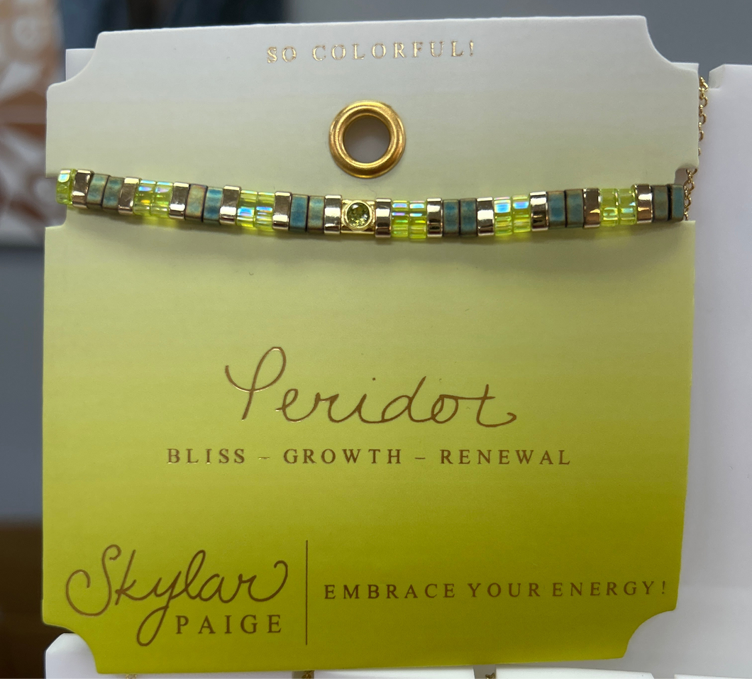 Peridot Tila Bracelet - August Birthstone