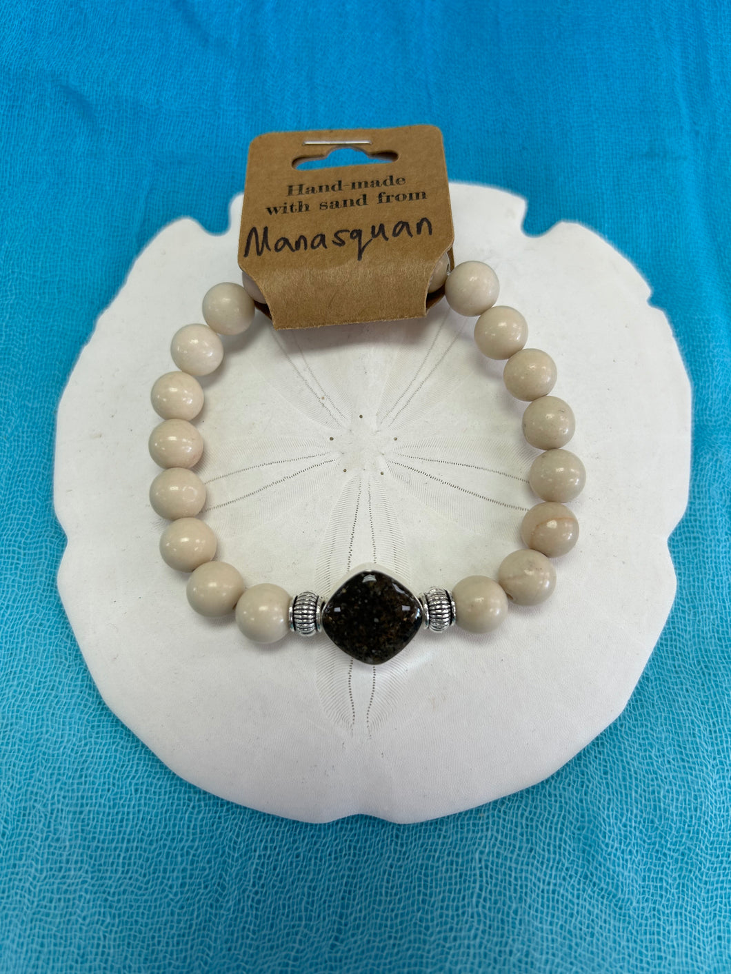 Natural Stone Bracelet with Sand from Manasquan, NJ