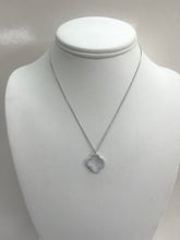 Load image into Gallery viewer, Rhodium Mother of Pearl Crystal Clover Necklace
