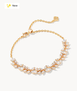 Kendra Scott Rosalie Tennis Bracelet- Gold White Crystal