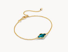 Load image into Gallery viewer, Kendra Scott Gold Framed Abbie Bracelet In Teal Tiger&#39;s Eye
