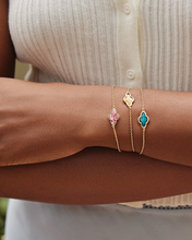 Load image into Gallery viewer, Kendra Scott Gold Framed Abbie Bracelet In Teal Tiger&#39;s Eye
