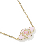 Load image into Gallery viewer, Abbie Medallion Gold Short Pendant Necklace Gold - Pink Mix

