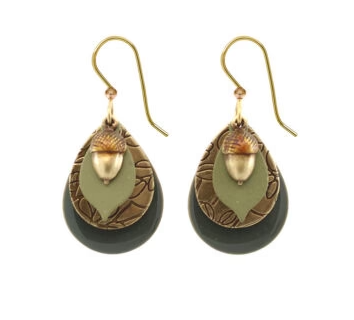 Acorn on Layered Shapes Earrings