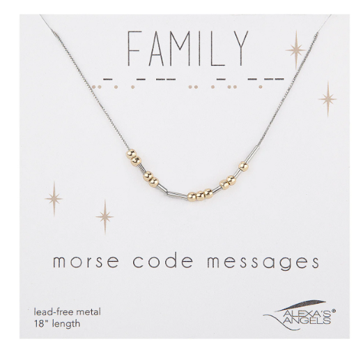 Alexa's Angels Morse Code Necklace Family
