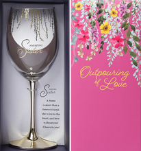 Load image into Gallery viewer, Amazing Sister - Gift Boxed 19oz Crystal Wine Glass
