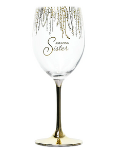 Amazing Sister - Gift Boxed 19oz Crystal Wine Glass