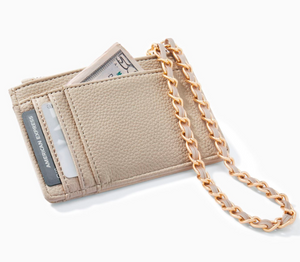 Amelia Wristlet Wallet in Bone