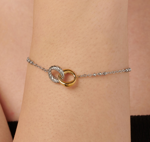 Amy Two Tone Circle Link Bracelet by Brosway