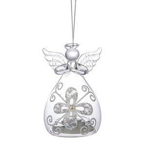 Angel Light Up Glass Ornament-4"