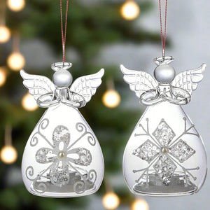 Angel Light Up Glass Ornament-4"