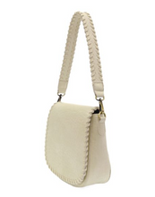 Load image into Gallery viewer, Annie Whipstitch Saddle Convertible Crossbody Cream
