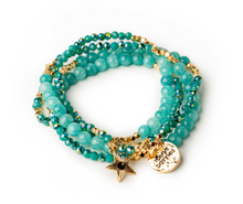 Load image into Gallery viewer, Aquamarine Wrap Bracelet -turquoise beads
