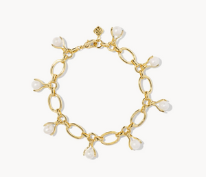 Kendra Scott Ashton Pearl Chain Bracelet White Pearl Gold